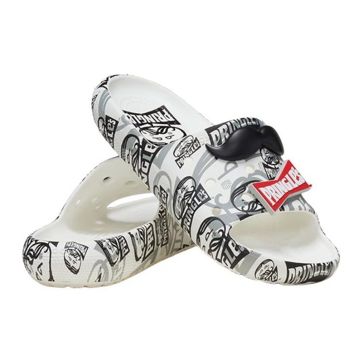 Pringles x Crocs Classic Slide V2 Heritage Принт Pringles Унисекс Кроссовки Белый Черный 209692-066