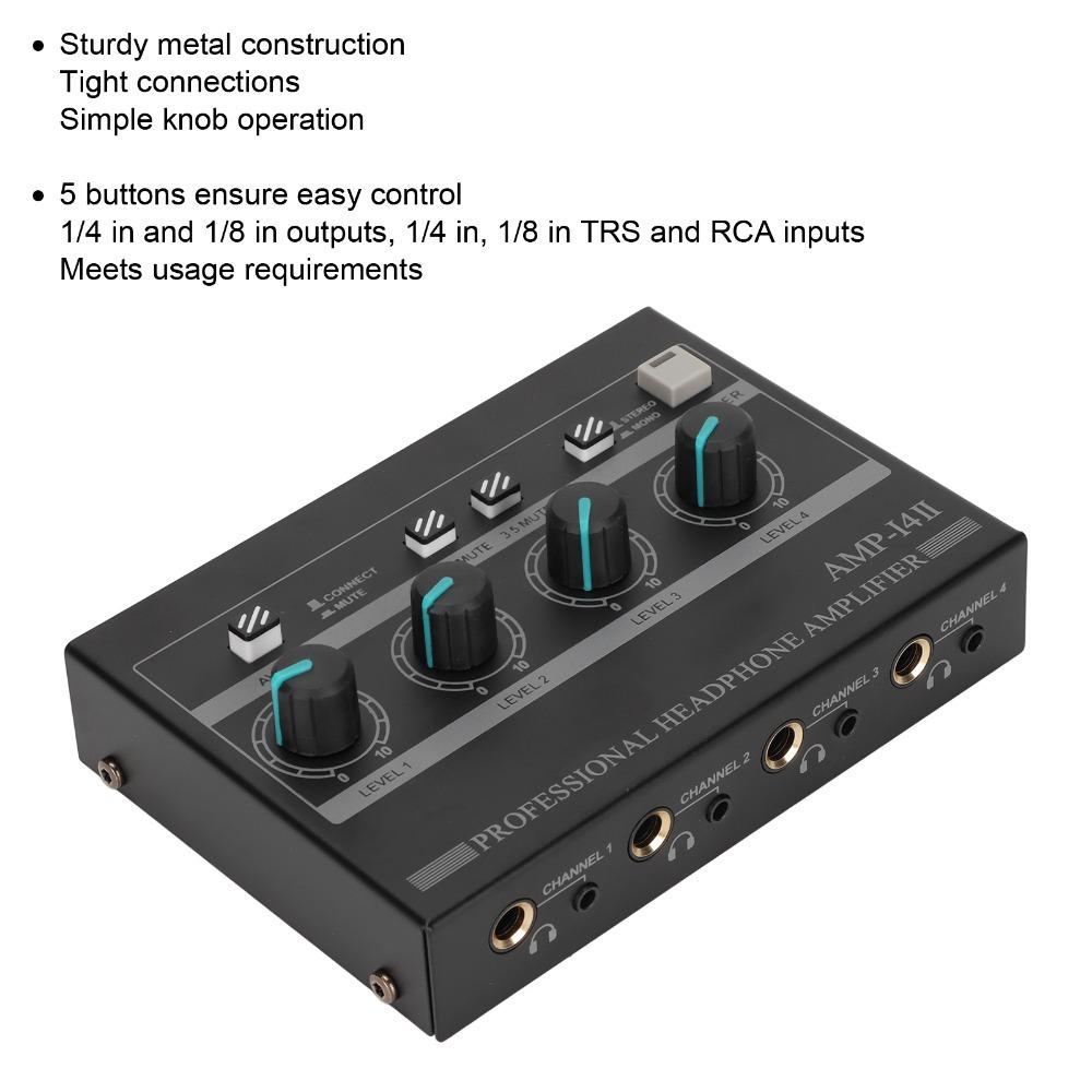 Multiple Inputs (for RCA/3.5mm/6.35mm) 4 Channel Headphone Amplifier Podcast