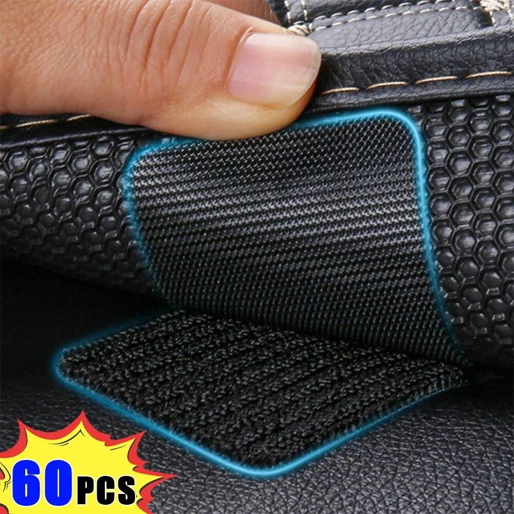 60/2 шт. наклейки для крепления ковров, двусторонние высококлеящиеся автомобильные ковры, фиксированные нашивки, домашние напольные коврики для ног, противоскользящие ленты