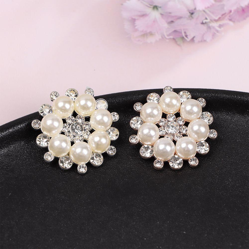 5Pcs Fashion Hairpin Bag Crystal Glass Stone Pearl Flower Buttons Rhinestone Buttons Sewing Buttons
