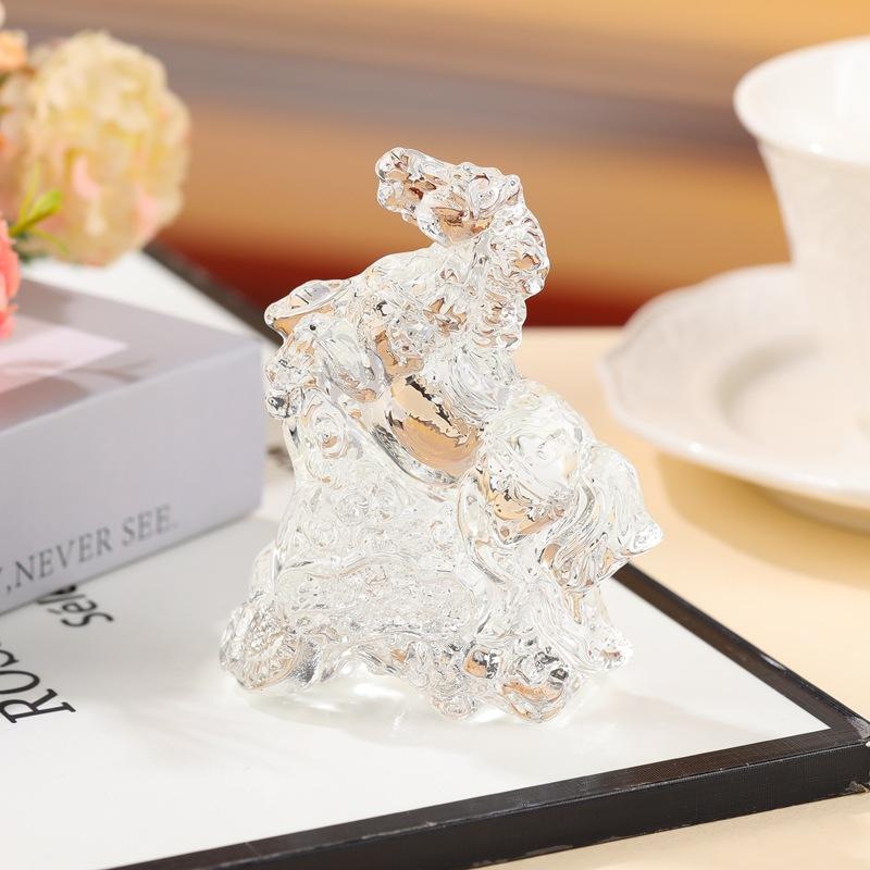 2026 Статуэтка Лошади по Зодиаку Коллекция Фэн-шуй Хрустальный Ловец Солнца Роскошный Декор для Дома Настольное Украшение