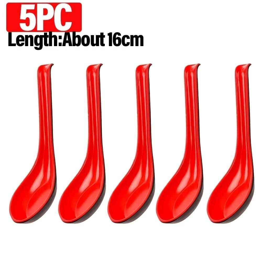 1/5/10pcs Heat-resistant Soup Spoon Drop-resistant Tablespoon Durable Ramen Spoon Kitchen Cutlery
