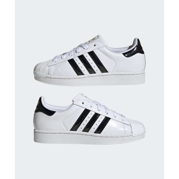 adidas Женские кроссовки Superstar 2 Cloud White Core Black Золотистый металлик JS4010