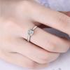 S925 Серебряное кольцо с инкрустацией из муассанита, ювелирное изделие, регулируемое кольцо с шестью когтями в корейском стиле