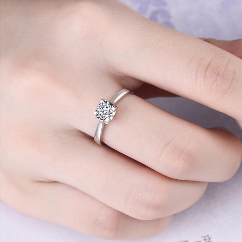 S925 Серебряное кольцо с инкрустацией из муассанита, ювелирное изделие, регулируемое кольцо с шестью когтями в корейском стиле