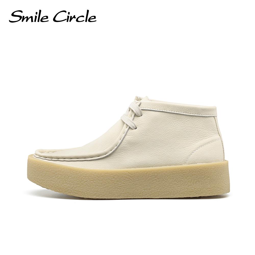 Женские туфли на плоской подошве на массивном каблуке, толстые туфли на шнуровке с круглым носком, модная удобная женская повседневная обувь