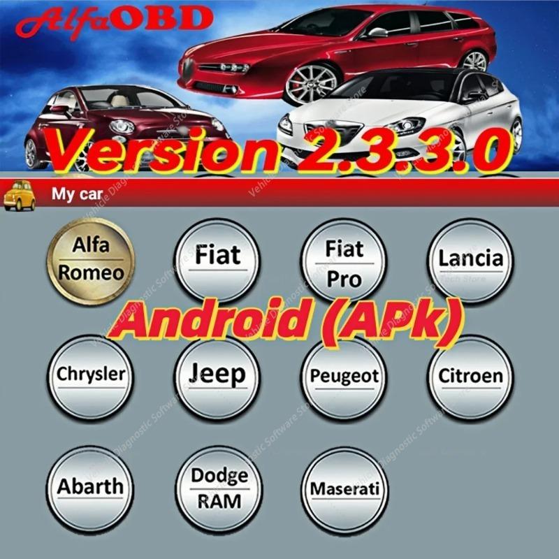 FOR AlfaOBD 2.3.3.0 (for Android) Full Licensed - diagnostic Alfa Fiat Lancia Abarth Dodge RAM Chrysler Jeep Peugeot Citroën