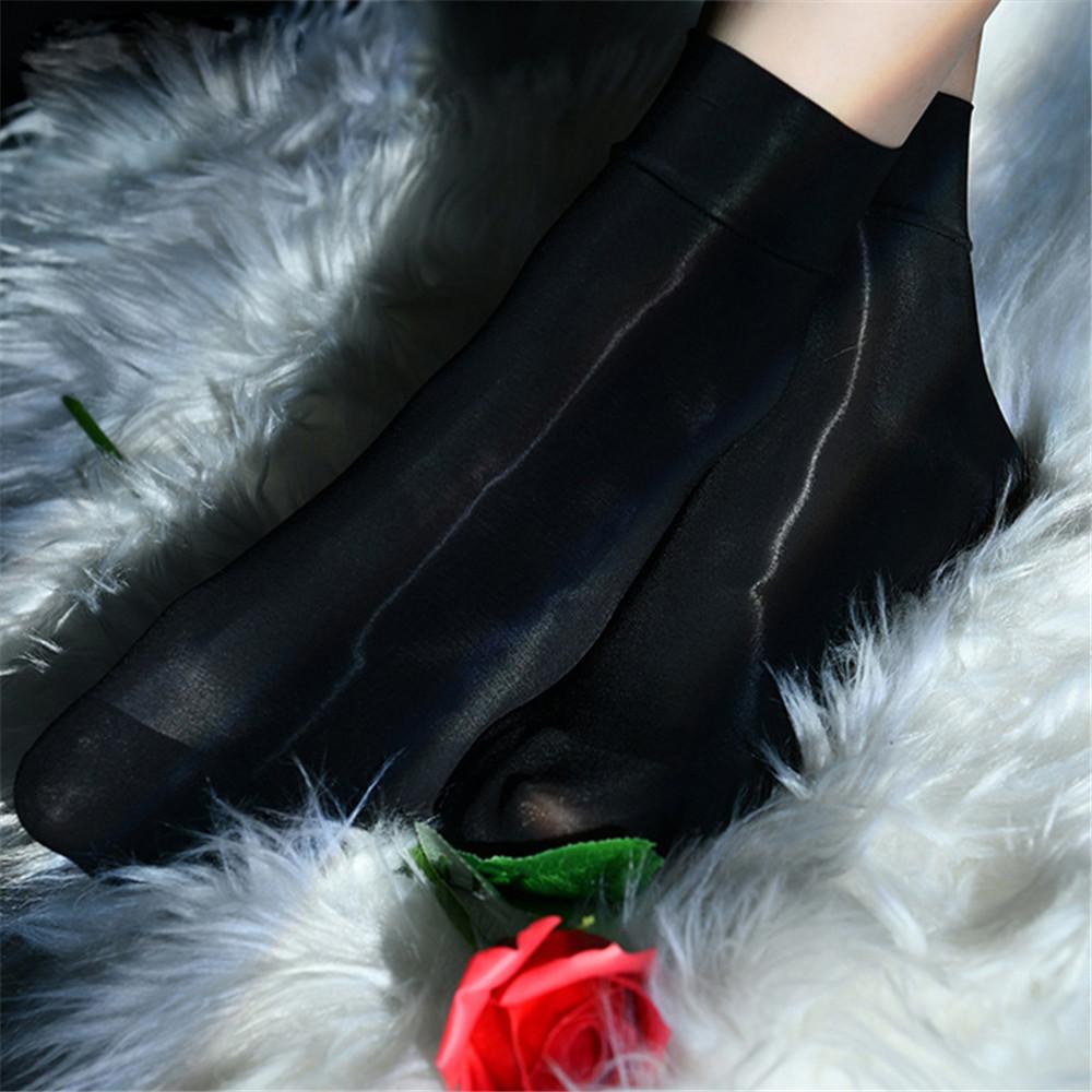 Sexy 8D 912 PIN Short Socks Oil Glossy Ultra-Thin Stockings Silk Knee High Socks Candy Color Shiny Long Socks Lingerie Elastic