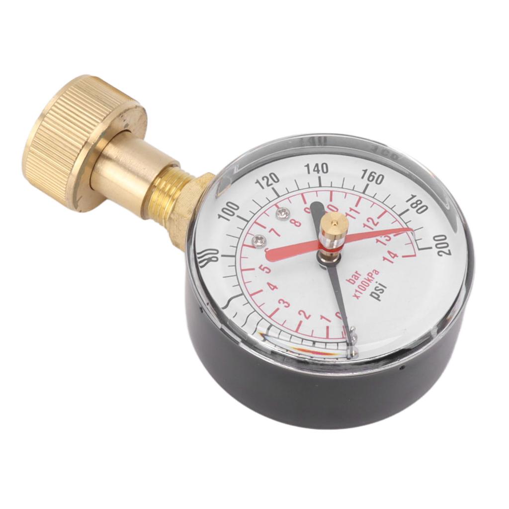 Water Pressure Gauge Aluminum Alloy Iron 0 To 200Psi Universal Water Pressure Test Gauge with 3 4 Female Hose Thread