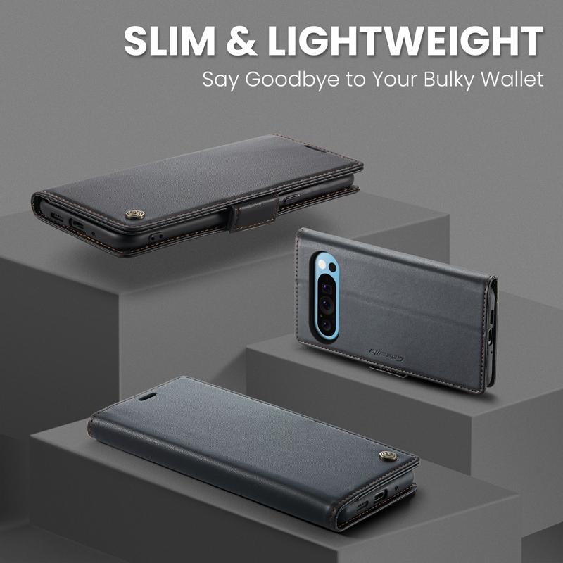 Кожаный чехол-книжка с RFID-защитой и подставкой для Google Pixel 7 8 9 Pro XL 7a 8a 9pro, чехол-обложка, кармашек для карт, задняя крышка