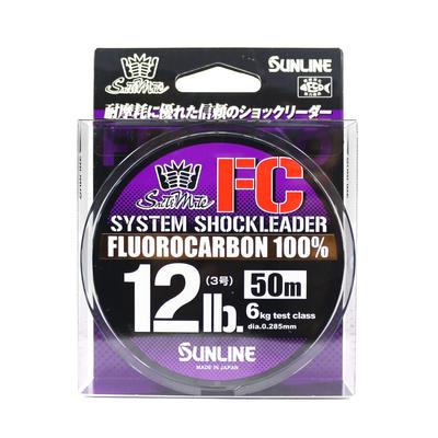 Sunline Фторуглеродный поводок, ударный поводок для системы морской воды, 50 м, 12 фунтов (9147)