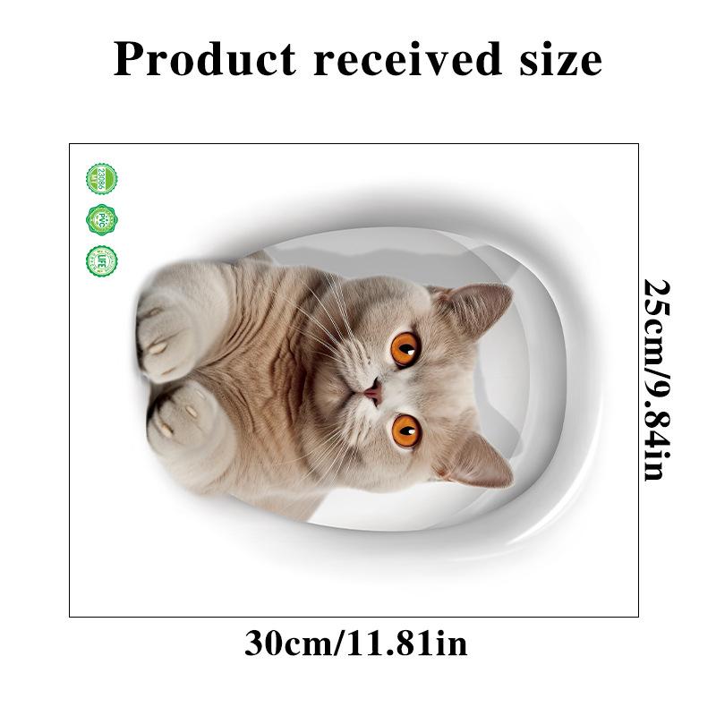 3D мультяшные яркие наклейки для туалета с котом, наклейки с милыми животными, собаками, белками для туалета, украшения ванной комнаты, водонепроницаемые наклейки