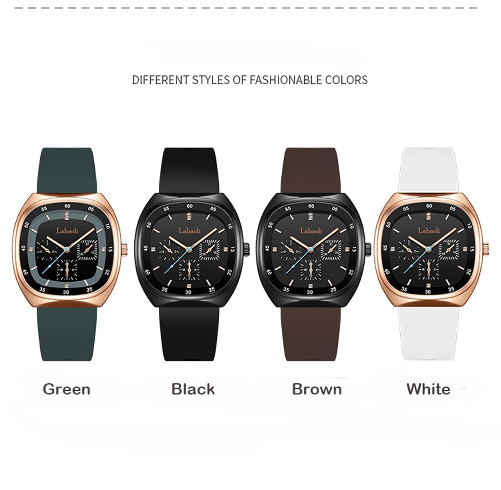 Square Silicone Big Brand Gift for High School Black Women's Wristwatch, Waterproof, Sporty, Cute, Simple, Stylish, Casual, Face, Name, Students,