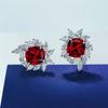 Серьги из стерлингового серебра S925, серьги-гвоздики для женщин, свадебные, дамские, роскошные, 10*11 мм, красные, высокоуглеродистые, бриллиантовые серьги, ювелирные изделия