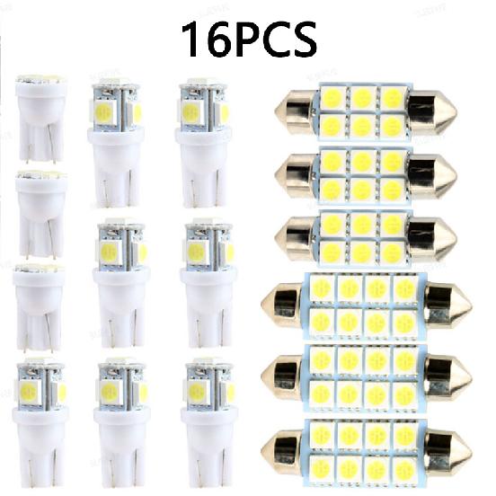 TCYATO 42Pcs LED Car Interior Lights T10 6000K SMD LED Replacement License Plate/Reading Bulbs Xenon White Interior Light Bulbs Bulbs 7
