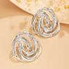 Vintage Design Geometric Spiral Conch Earrings for Women Gold Color Hollow Round Piercing Drop Earrings Ladies Jewelry Gfits
