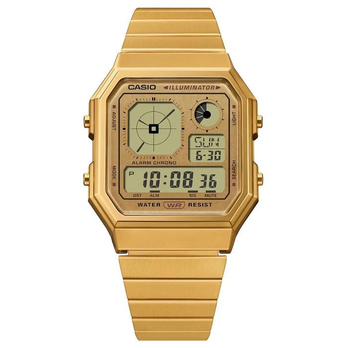 Casio Цифровые часы из винтажной коллекции A130WE Золотой 34 мм