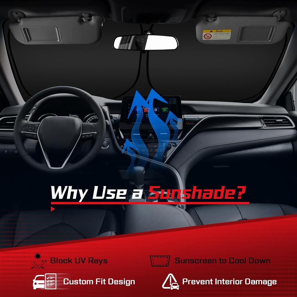 Windshield Sun Shade for Ford Maverick 2022-2024, Custom Fit Foldable Front Window Sunshade Sun Visor Protector, Block UV Rays Keep Your Car Cooler