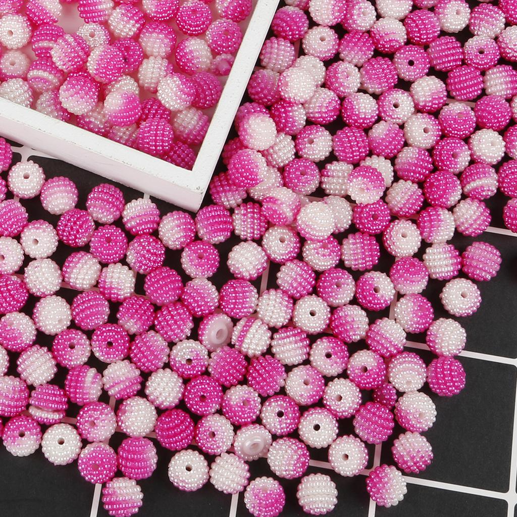 500G Acrylic Bayberry Beads Gradient Color Round Loose Beads For DIY Jewelry Making