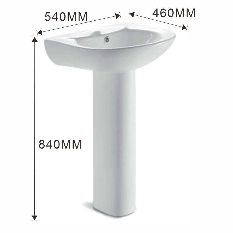 SSWW Ceramic Pedestal Wash Basin with Faucet