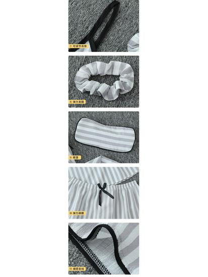 Комплект хлопковой пижамы для парного ношения родитель-ребенок - Женская майка и шорты с детской домашней одеждой из 7 предметов.