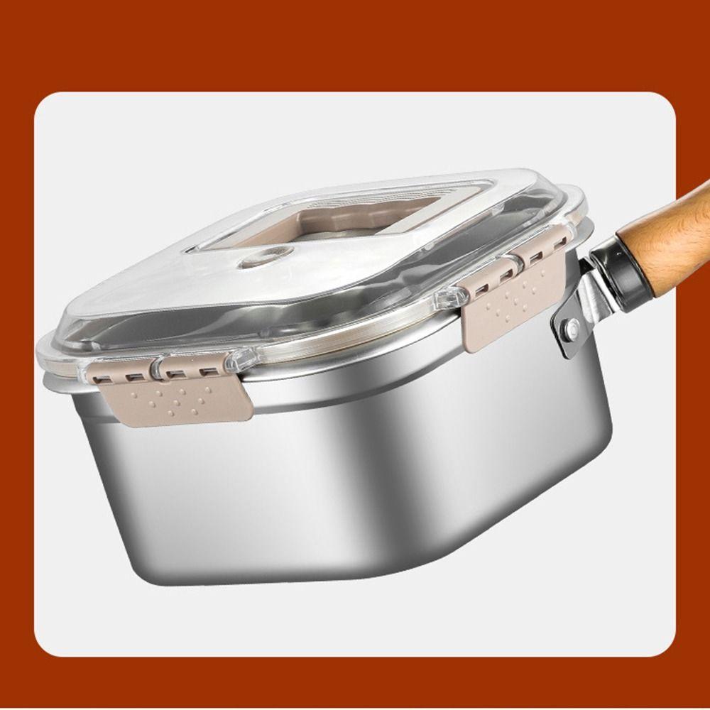 Nonstick Deep Fryer Pot Detachable Handle Camp Food Container Portable French Fries Holder  Outdoor