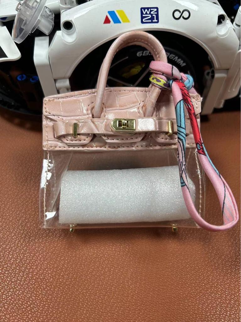 Exquisite Mini Platinum Bag Pendant for Car Keys & Earphones - Perfect for Internet Celebrity Style