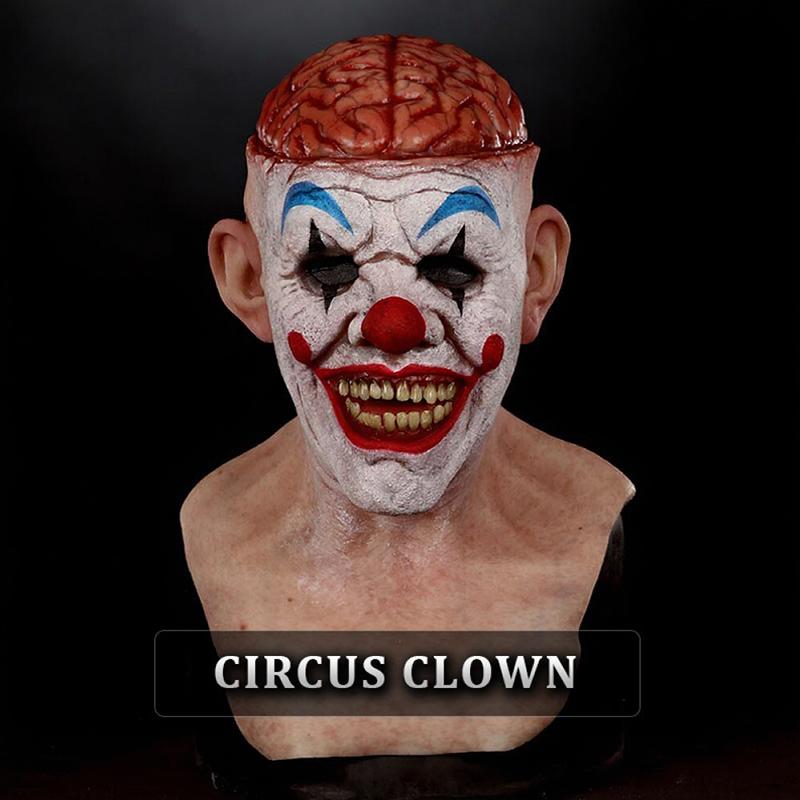 Новая забавная маска клоуна с регулируемыми отверстиями для глаз для вечеринок на Хэллоуин, косплея и розыгрышей, аксессуар для взрослого латексного костюма.
