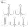 Fishing Hook Sharpened Barbed High Strength Metal Treble Hooks Fishhook (20pcs*6#)