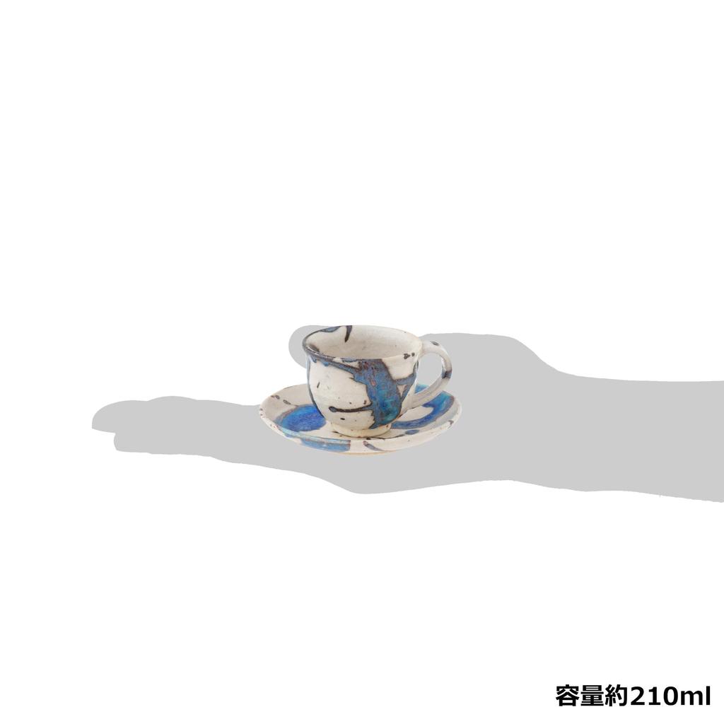 Marui Seito Shigaraki Ware Hechimon Cup & Saucer, 210ml Capacity, Glacier, White, MR-3-4398