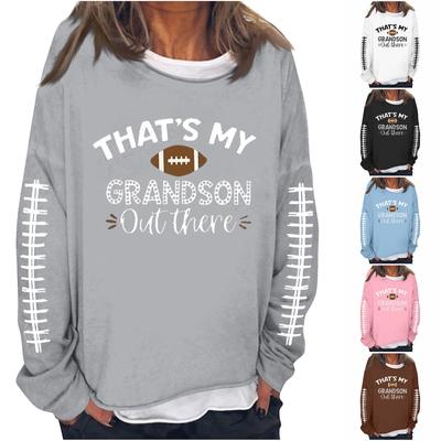 Женская футбольная толстовка Game Day, милый забавный воскресный повседневный пуловер с длинными рукавами и круглым вырезом, топ