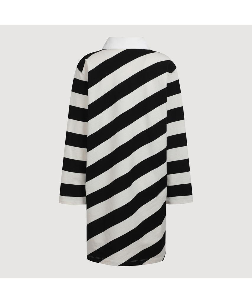 LUCKY CHOUETTE Fabric Mix Jersey Collar Dress (Ivory) Lfdas25120Ivx