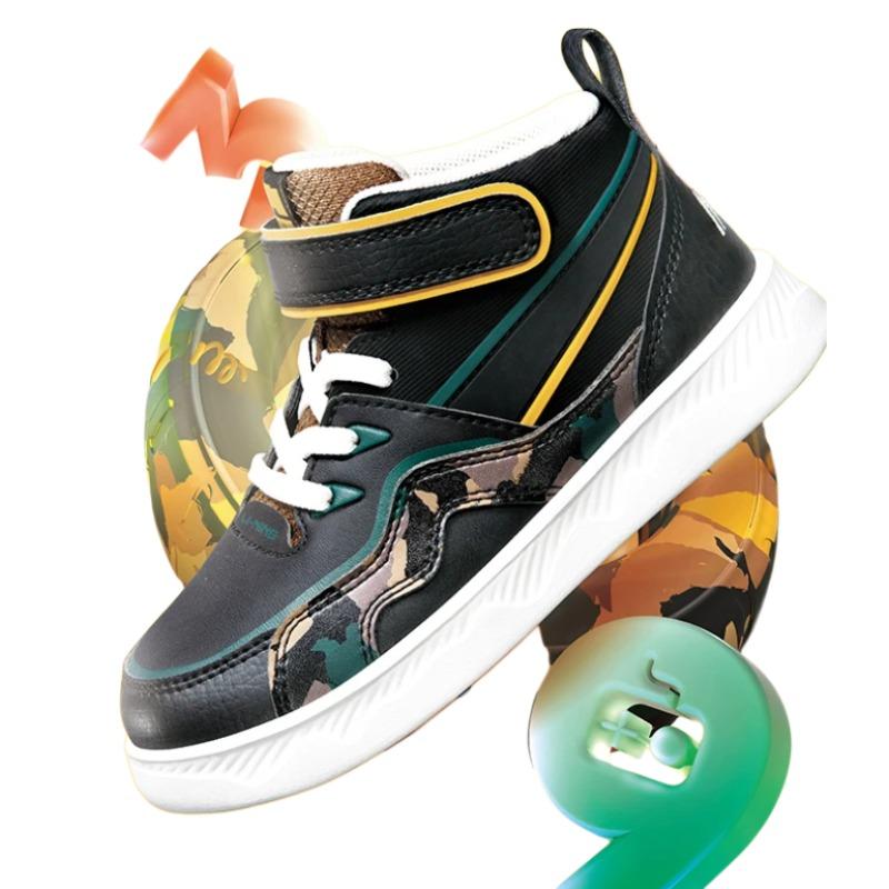 LiNing Comfortable Sports Casual Mid-Top Kids Skate Shoes Kids Sneakers Black YKNS102-13