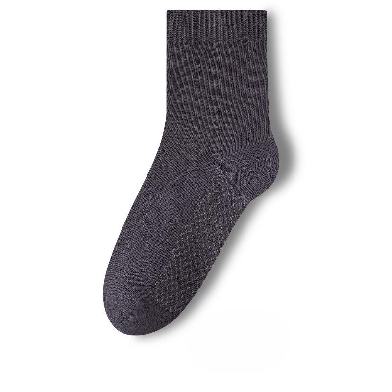 Мужские носки из графена 10A антибактериальные, теплые и дезодорирующие средней длины однотонные осенне-зимние теплые носки