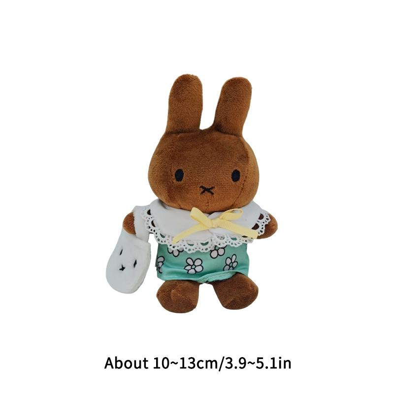 Miffys Rabbit Keychain Cute Cartoon Bunny Keyring Small Animal Doll Girls Backpack Pendant Car Key Holder Womens Bag Accessories