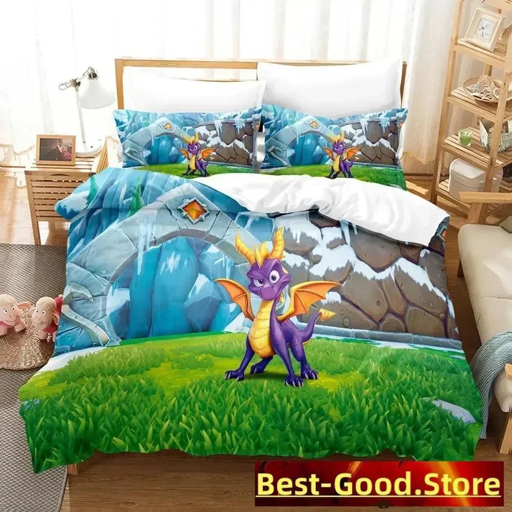 Постельное белье Spyro Reignited Trilogy Пододеяльник Простыня Печатный комплект постельного белья Наволочка Постель Полный Queen King Size Одеяло Спальня