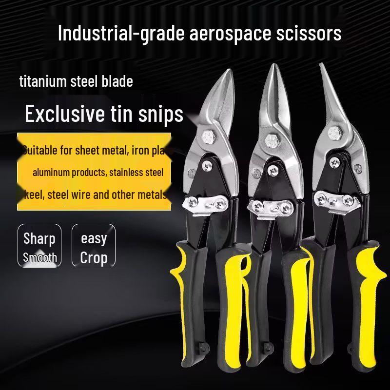 Heavy-Duty Multifunction Aviation Tin Snips - Stainless Steel Industrial Ceiling & Sheet Metal Scissors