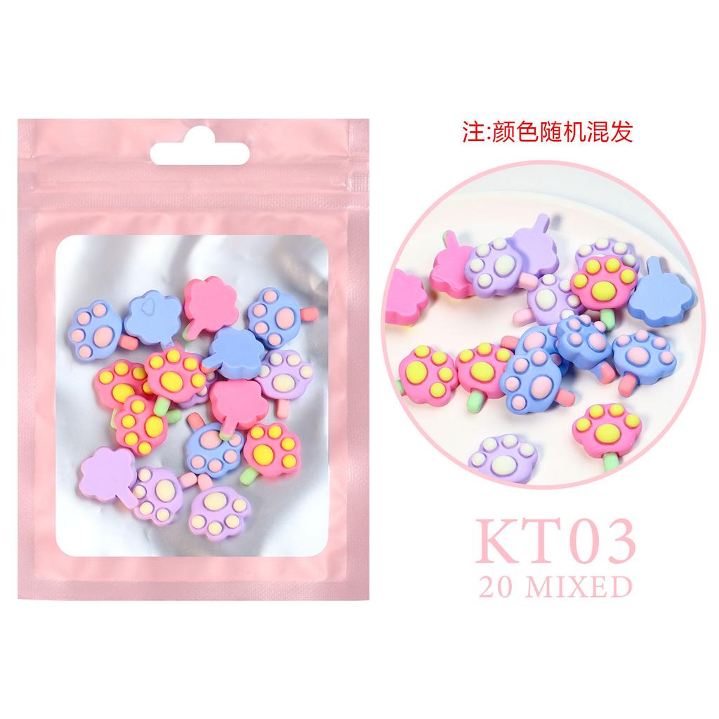 Nail Art Resin Cartoon Jewelry With The Same Mixed Mini Cartoon, Little Soft And Cute Girl Heart Cartoon 20 Pcs