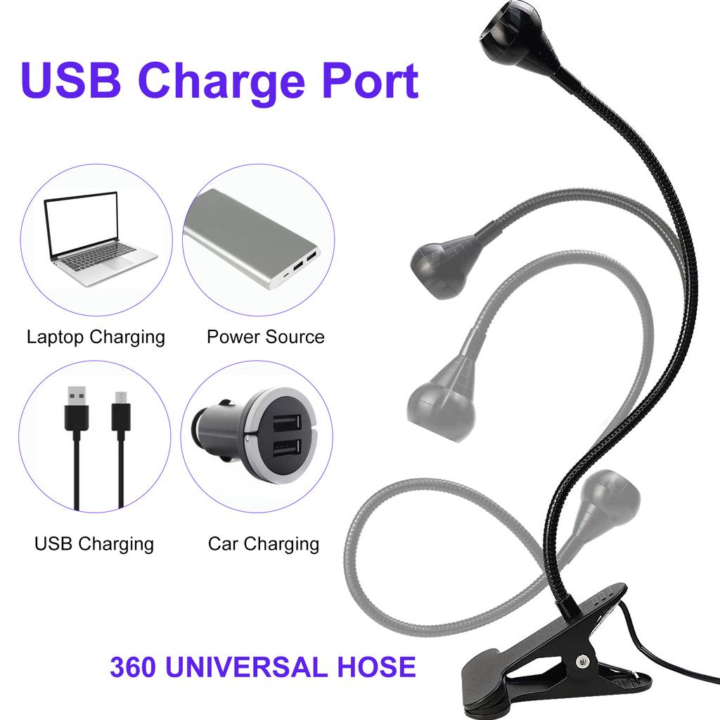 Настольная лампа с USB-клипсой, прикроватная лампа для дизайна ногтей, отверждение лака для ногтей, УФ-клей, лампа
