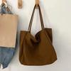 Large Capacity Canvas Fashion Shoulder Bag New Solid Color Top-handle Casual Tote Bag
