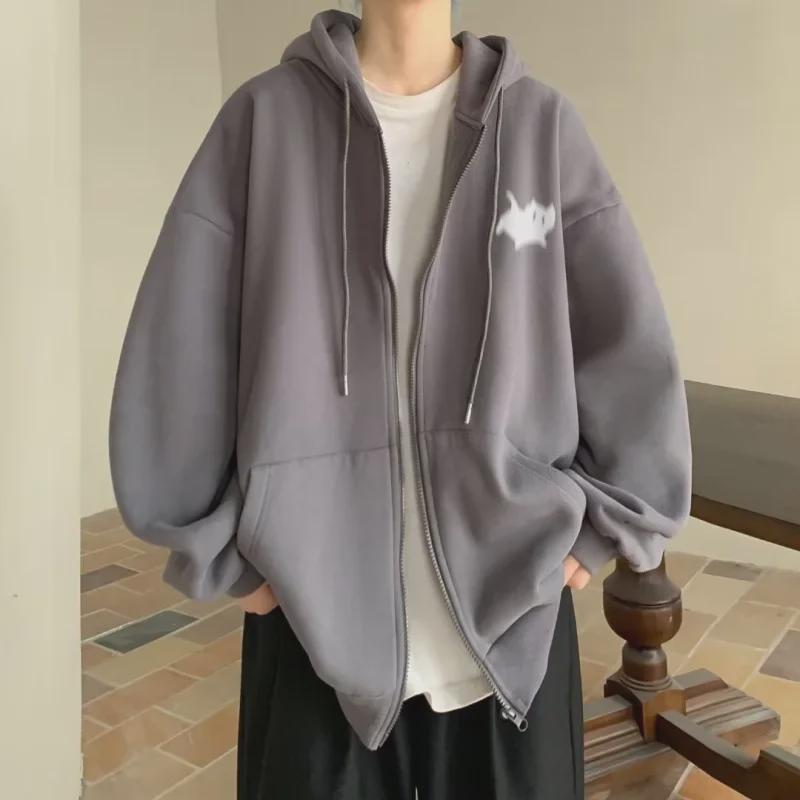 Мужской трендовый свободный кардиган с капюшоном - коллекция весна/осень 2023