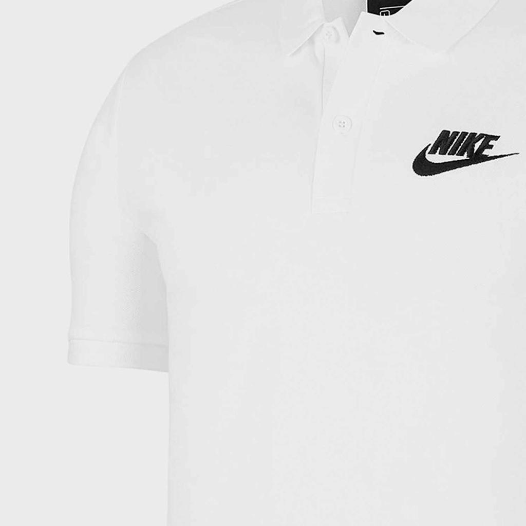 Nike Мужские рубашки-поло Белый воротник-поло Умеренный прямой крой CN8765-100