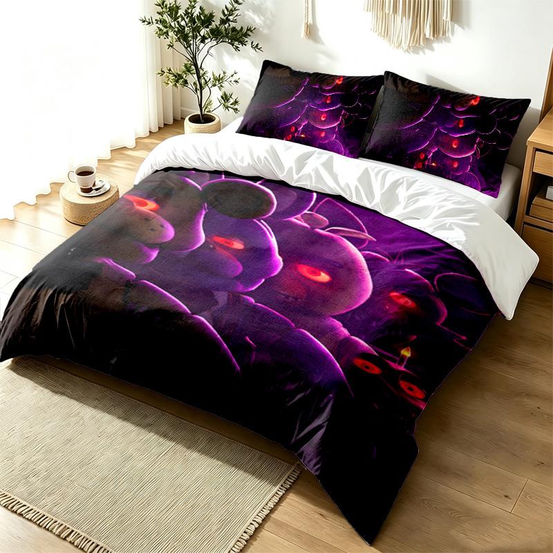 Five nights at freddy 3pc Duvet Cover Set Simple Modern Bedding Set Wrinkle Resistant Soft Fabric All Season Use a perfect gift