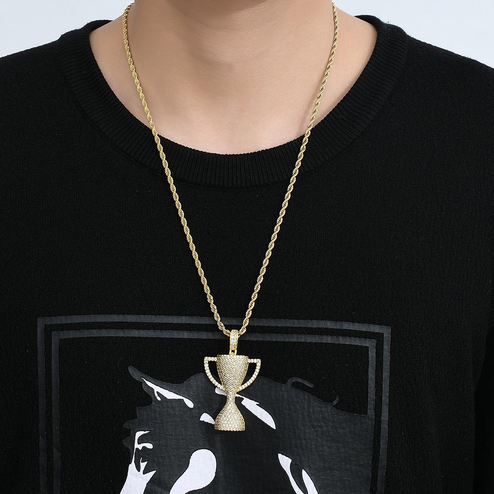 Европейский и американский хип-хоп кулон-трофей победителя из меди и циркония