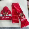 LED Light-Up Elk Jacquard Knit Hat & Scarf Set for Christmas & New Year.