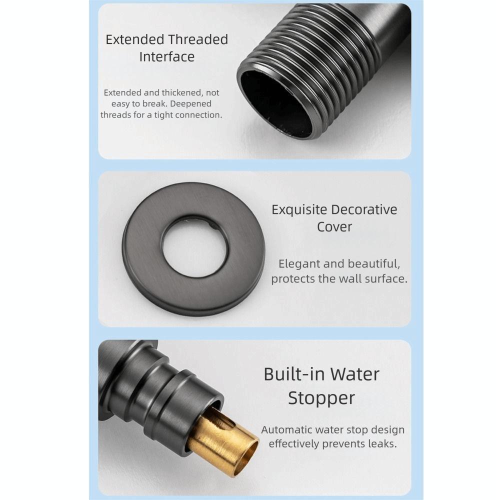 G1/2 Stainless Steel Water Tap Quick Opening Small Space Faucet  Flushing System