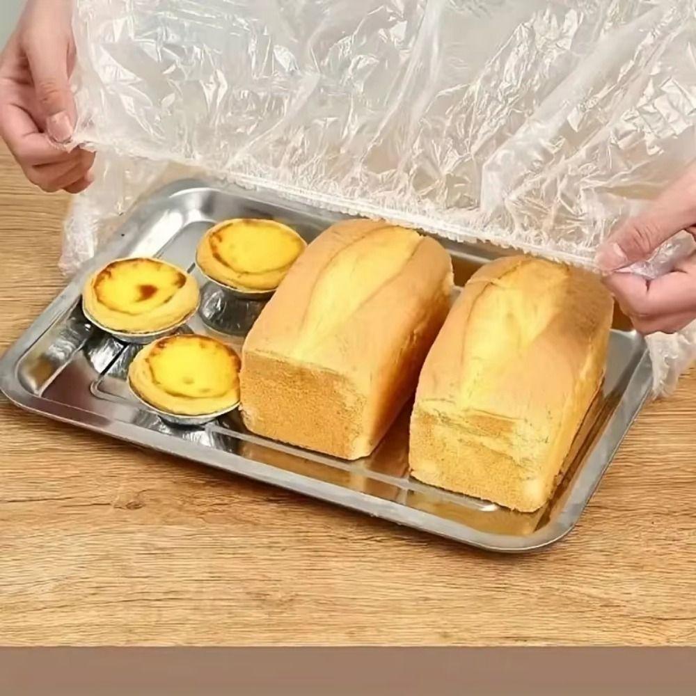 50 шт. Эластичная лента Одноразовая крышка для подноса Растягивающаяся крышка для тарелок и мисок Пакет для сохранения свежести продуктов