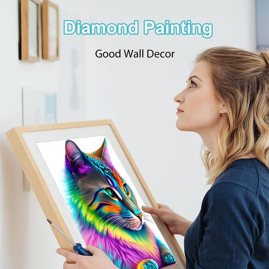 HuaCan Алмазная картина DIY Kit Кошка Картина Полный круглый дрель Мозаика Картины с животными Вышивка Домашний декор