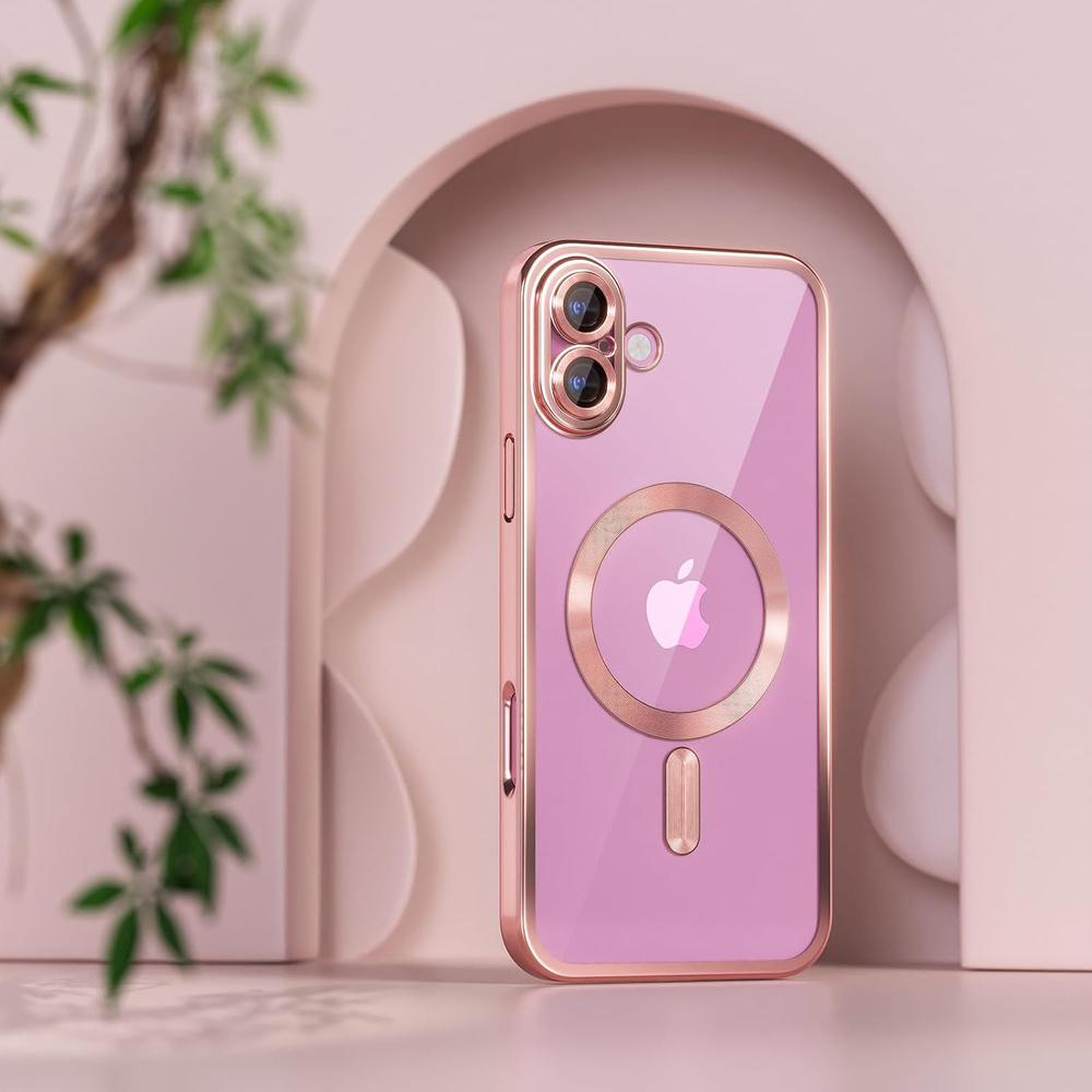 iPhone 16 Plus Case, Electro MagSafe, Pink + Screen Protector