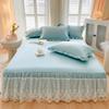 Luxury Lace Bed Cover Queen/King Size Bed Sheet Skirt Solid Color Plain Bed Skirts for Doubel Bed (pillowcase Need Order)